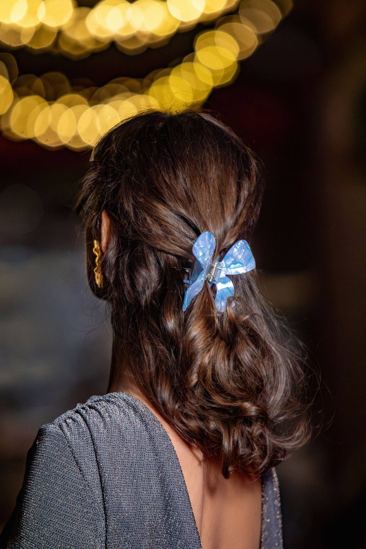 Bow Hair Claw: Blue