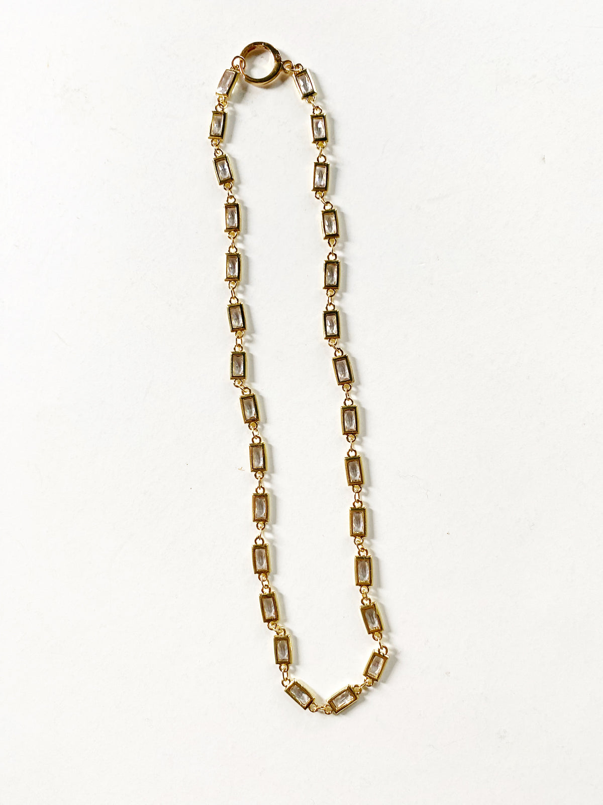Bad Habits Choker Necklace. 24K Gold Filled CZ Bezel Chain