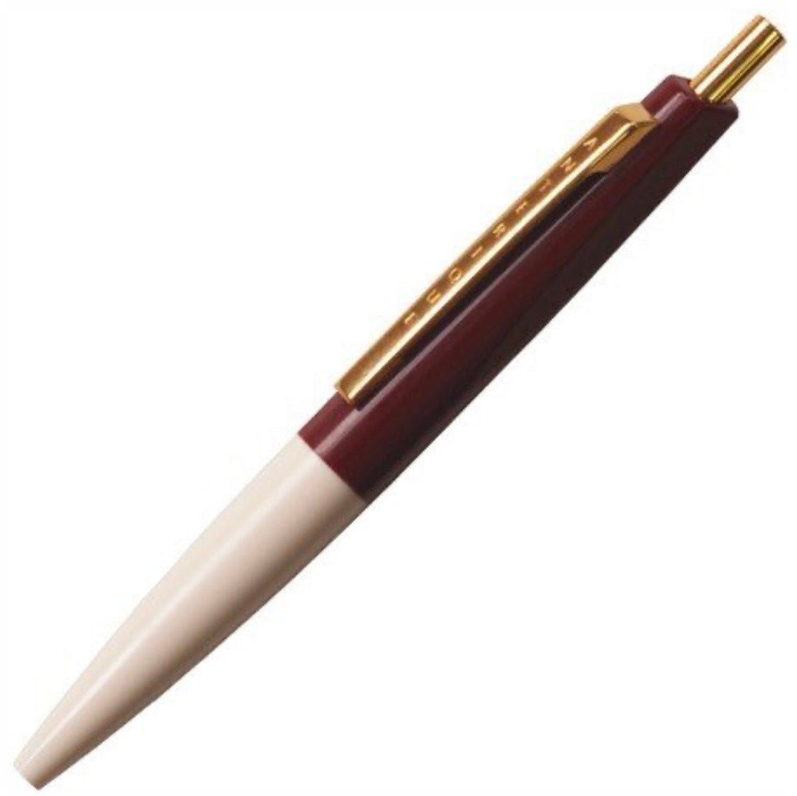 mini ball pen Maroon x ecru beige