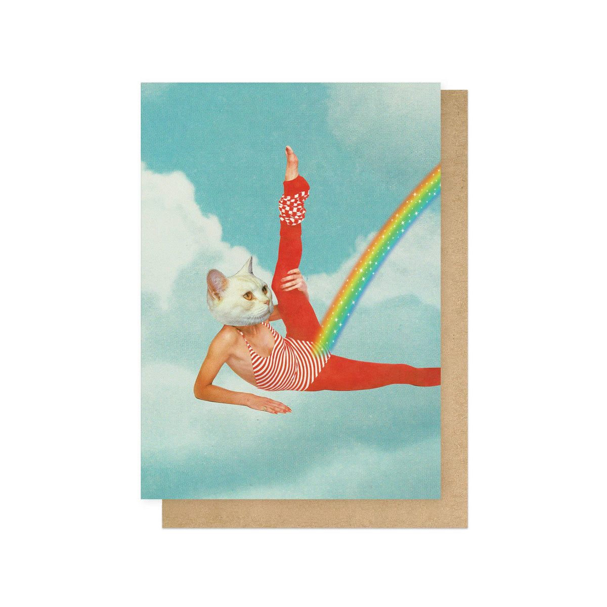 Kitty Rainbow Workout Greetings Card: Bio-Cello