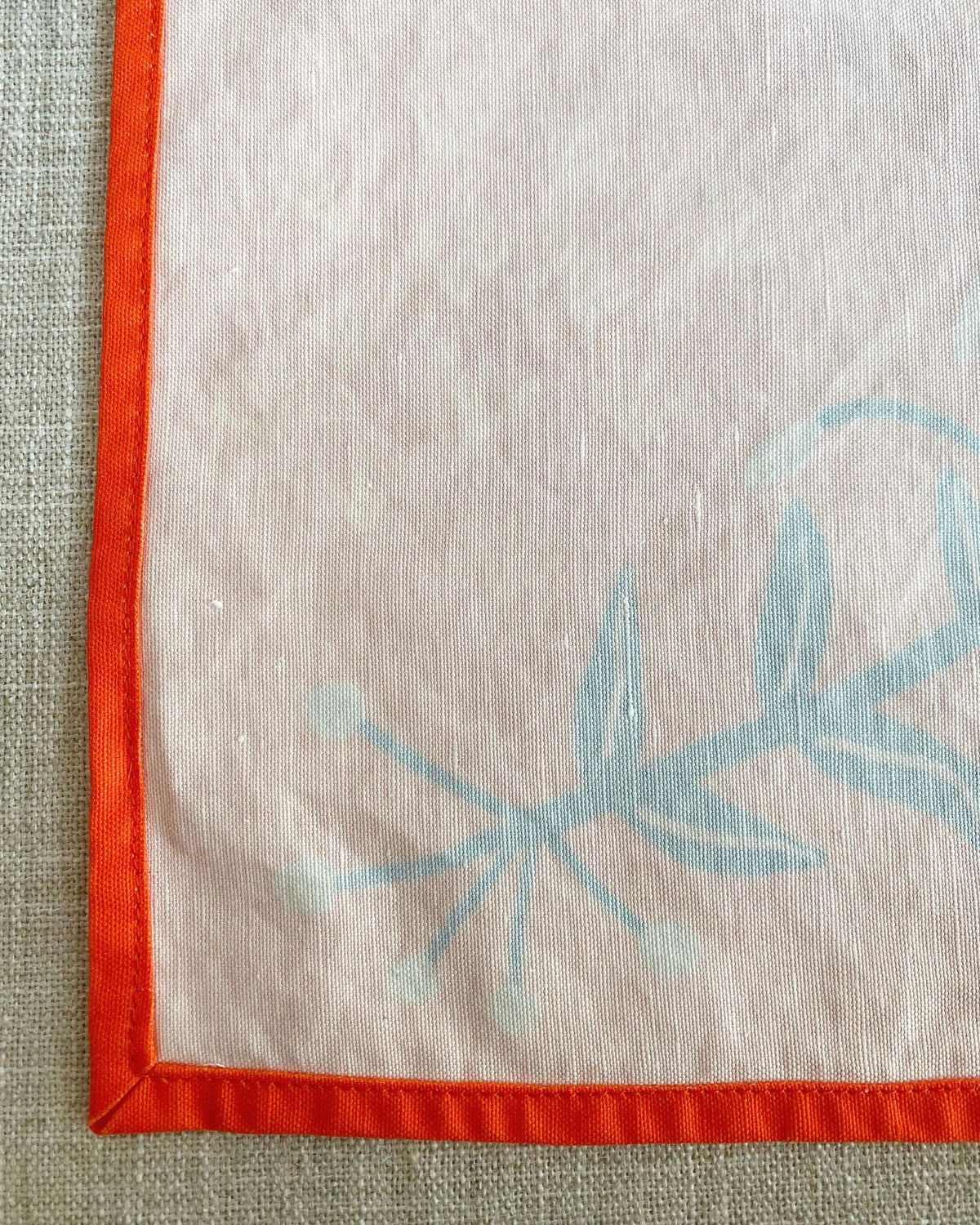 Coral Red Wildflowers Tea Towel