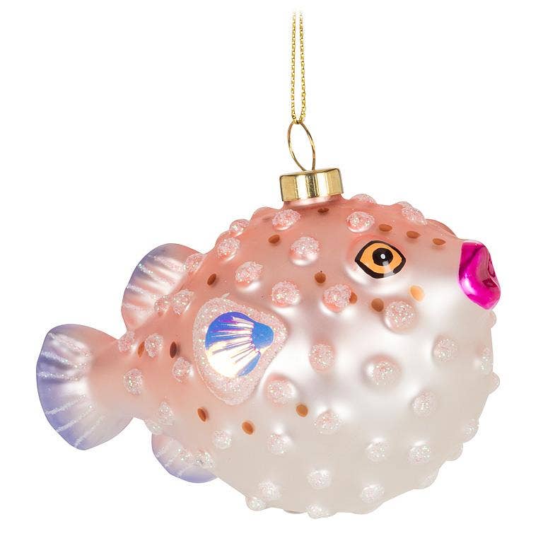 Pink Puffer Fish Ornament