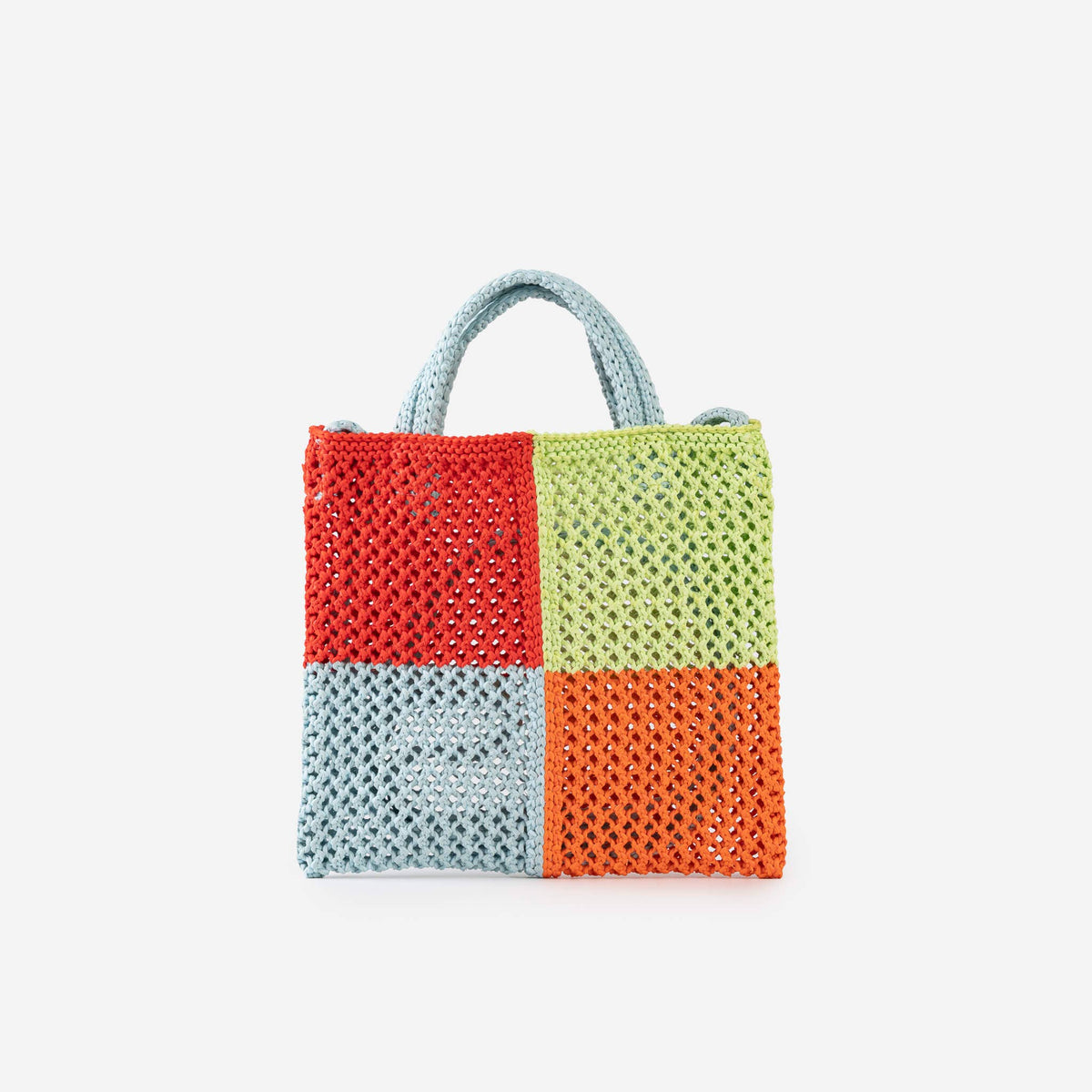 Quattro Raffia Mini Tote: Poppy Stone Blue
