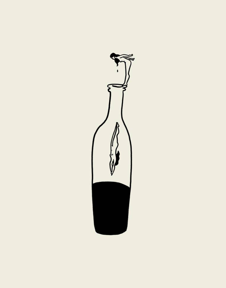 Wine Dive Minimal Art Print: 8x10