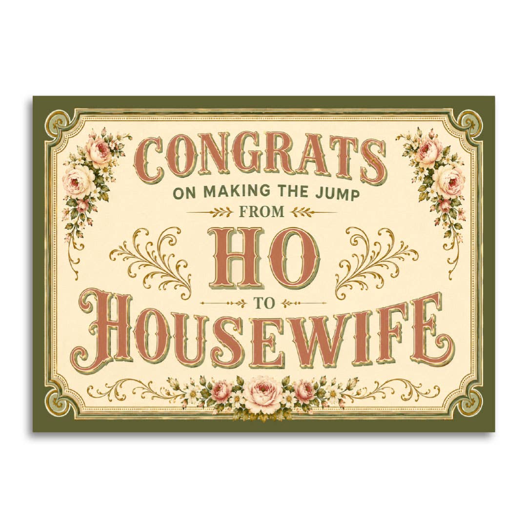 Ho to Housewife - Funny Wedding Card