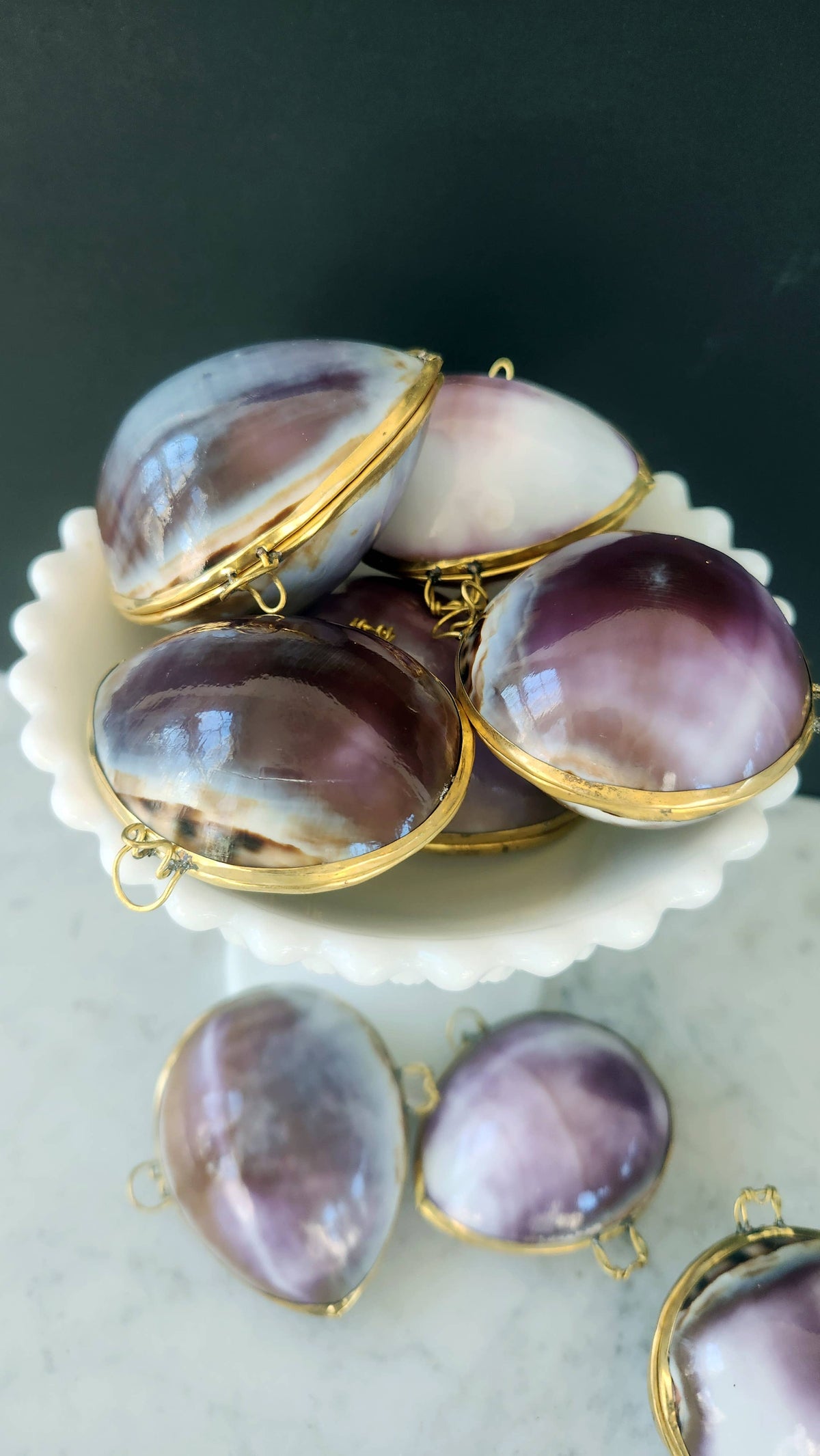 Purple Cowrie Trinket Pill Box, Coin Purse