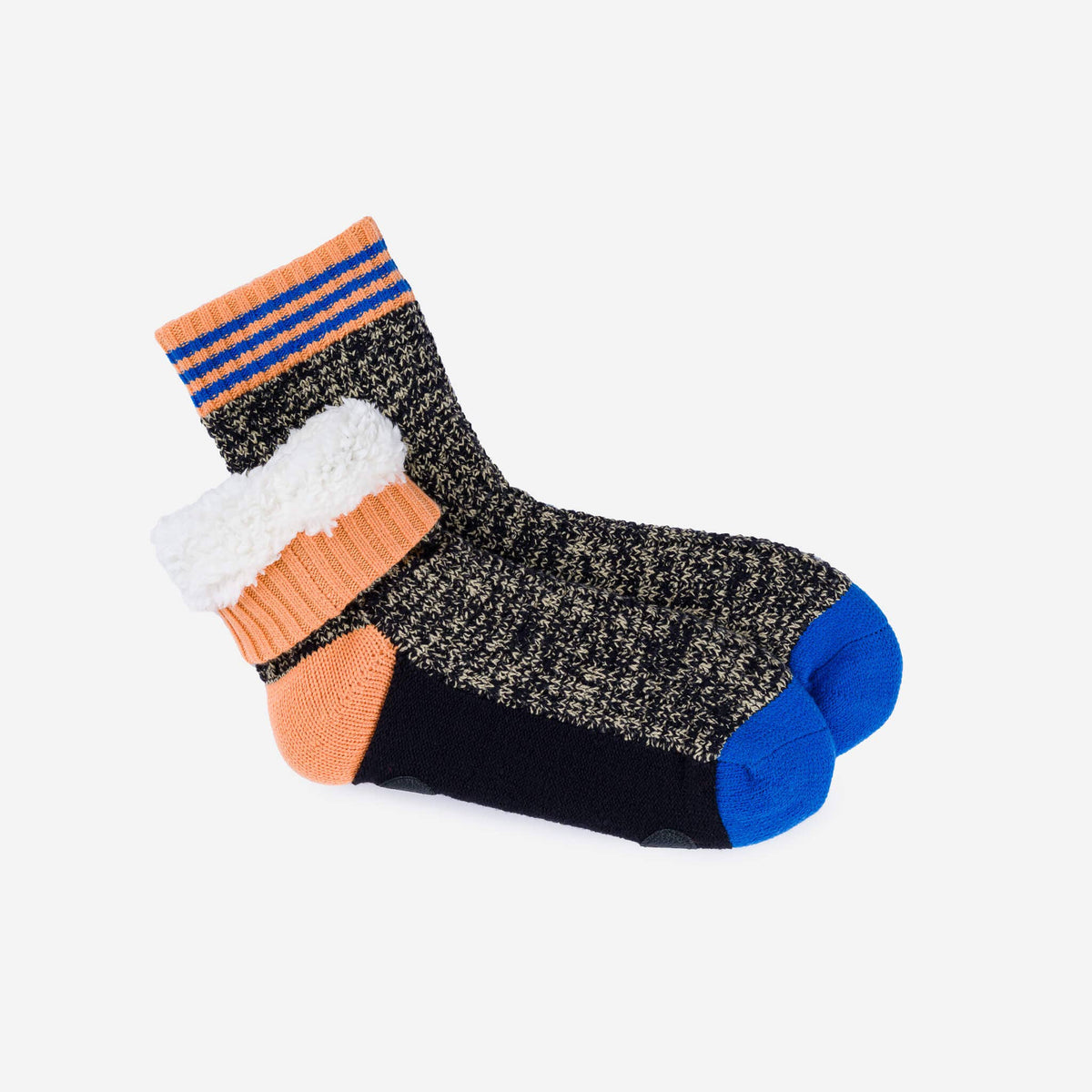 Varsity Knit House Socks: Black (L/XL)