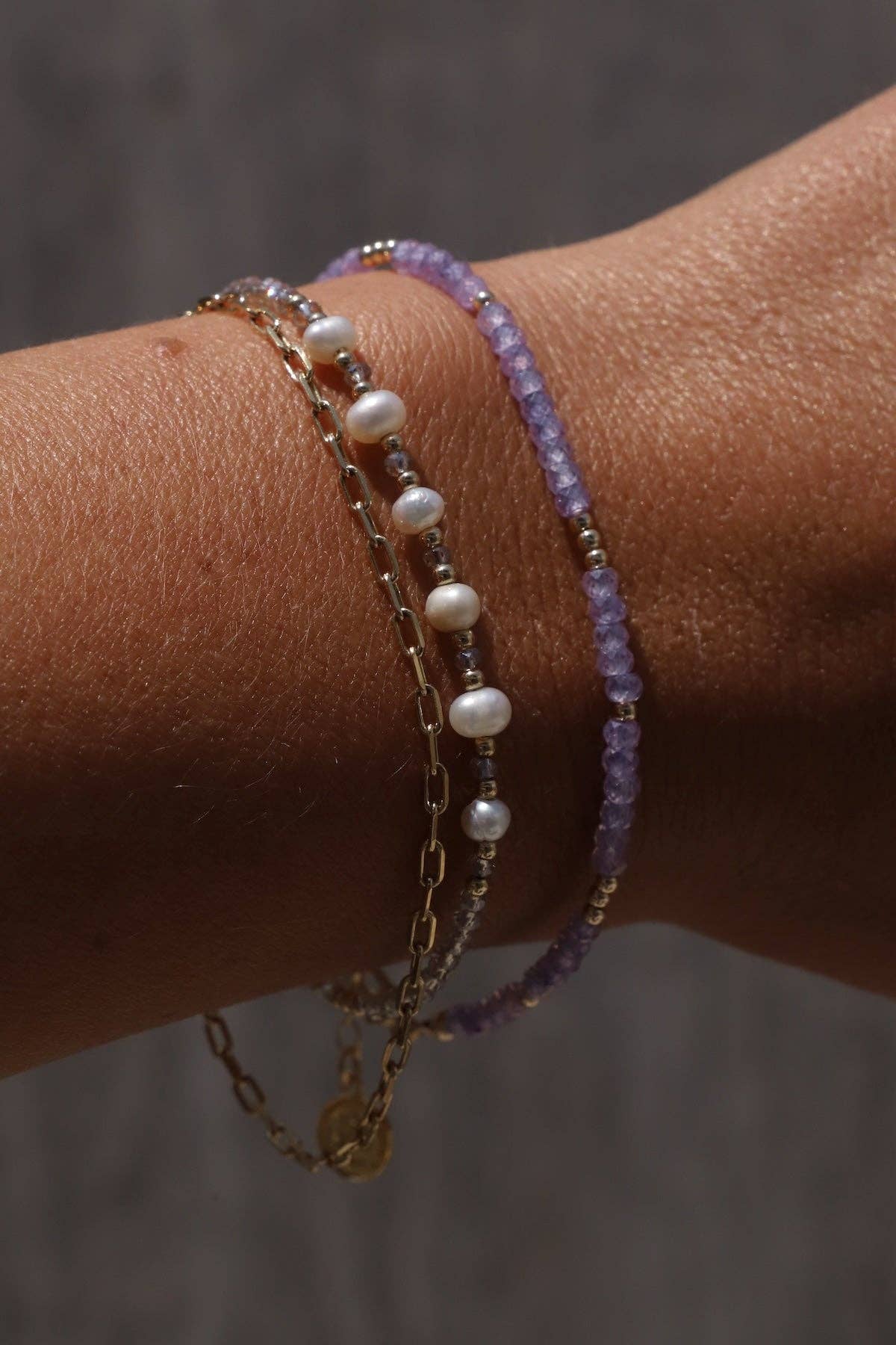 AMETHYST QUARTZ BEADED BRACELET