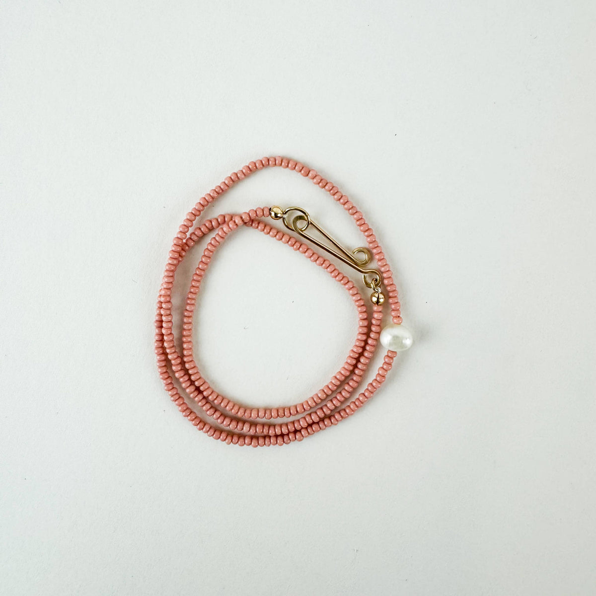The Khadi Necklace - Pink Terra Cotta: 15&quot; / Gold Filled