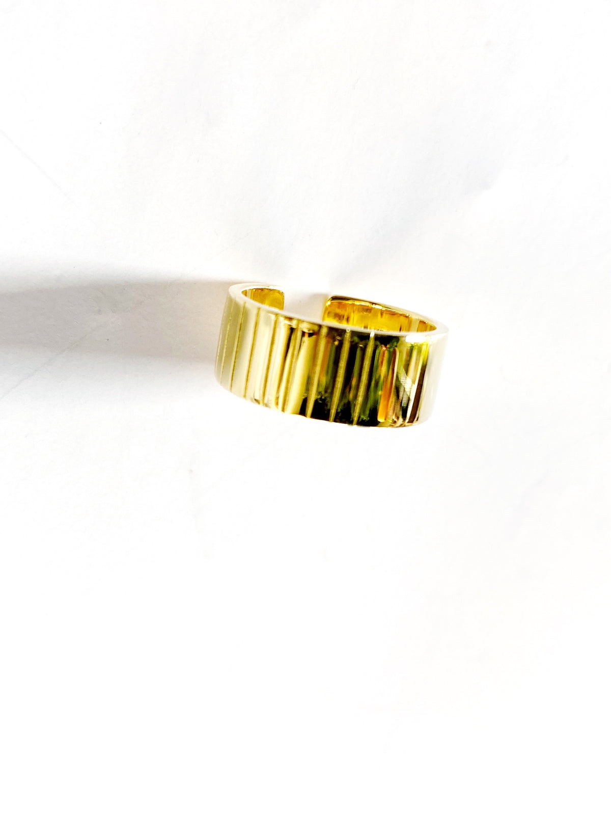 Gold Cigar band Adjustable Ring