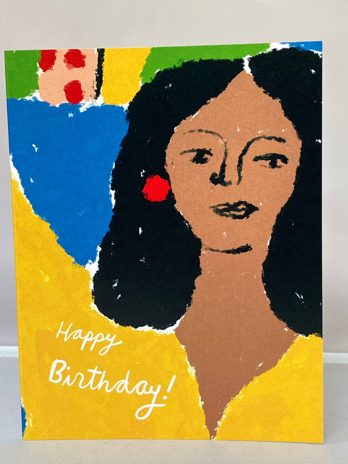 A2 Greeting Card - Happy Birthday Lady Yellow