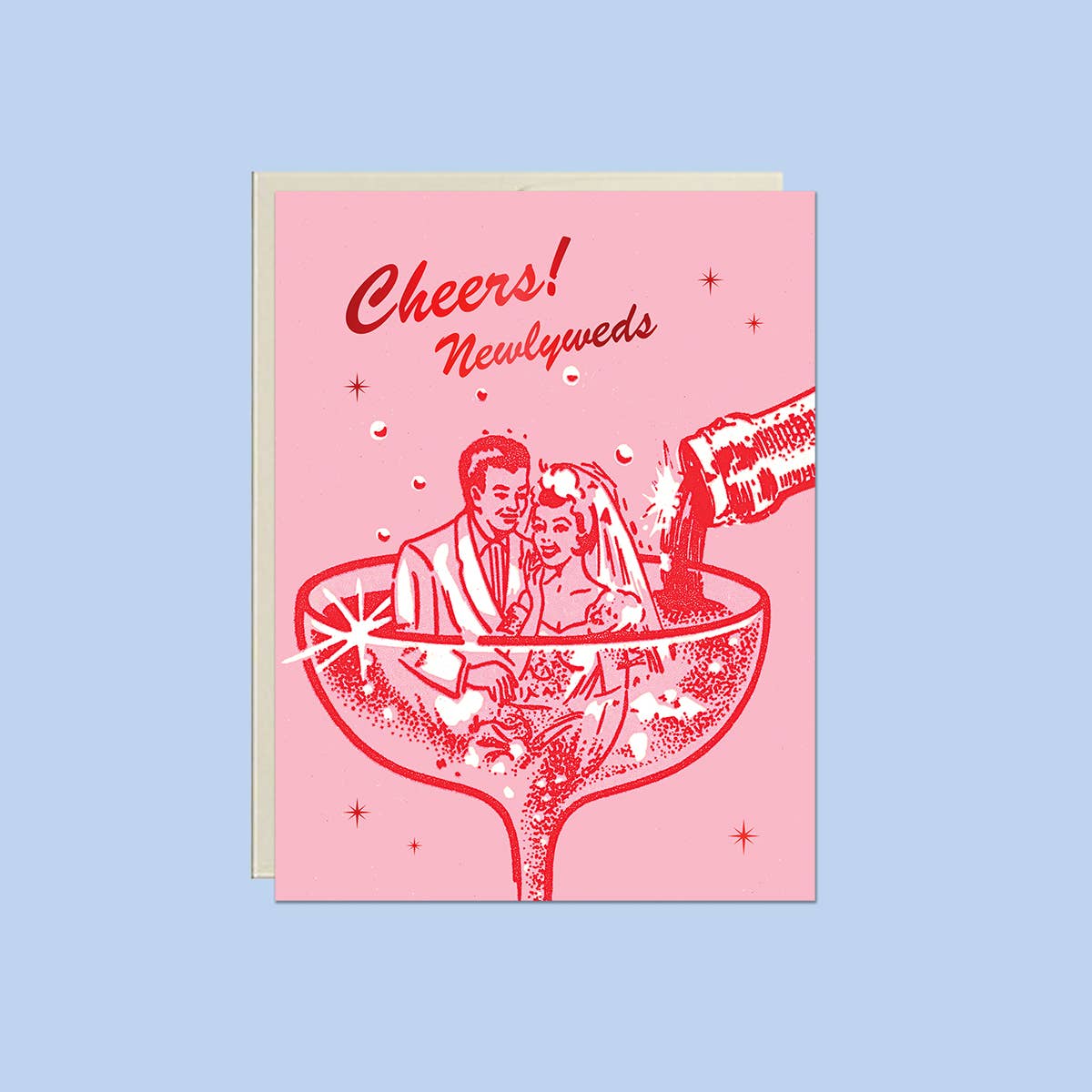 Cheers! Newlyweds – Foil Wedding ✿ Celebration Card