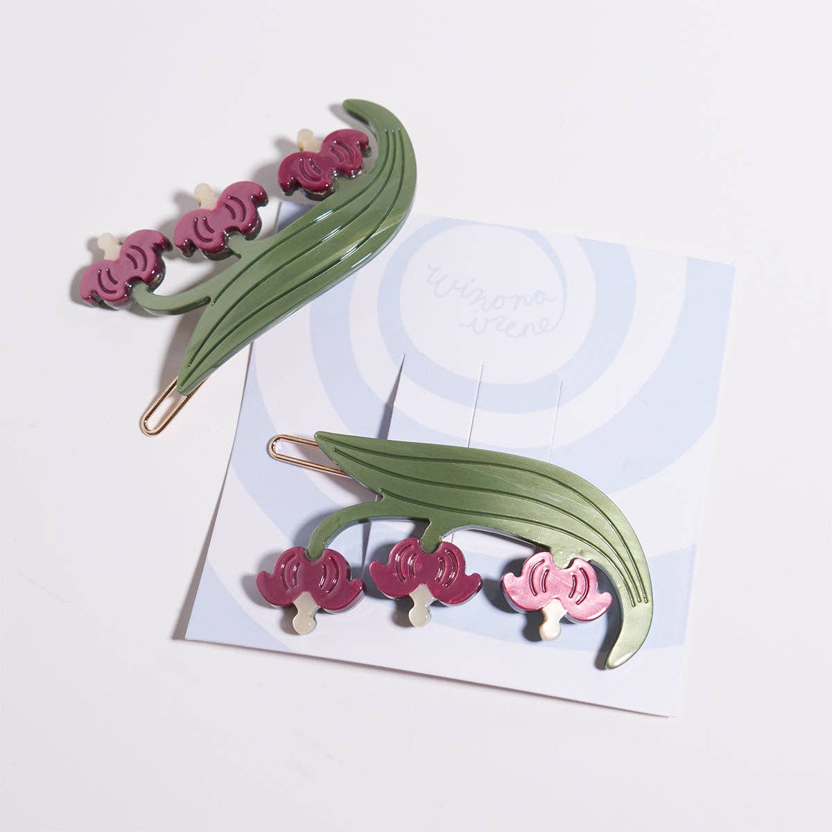 Bleeding Heart Barrette - Acetate Red Flower Hair Clip - sold SINGLE