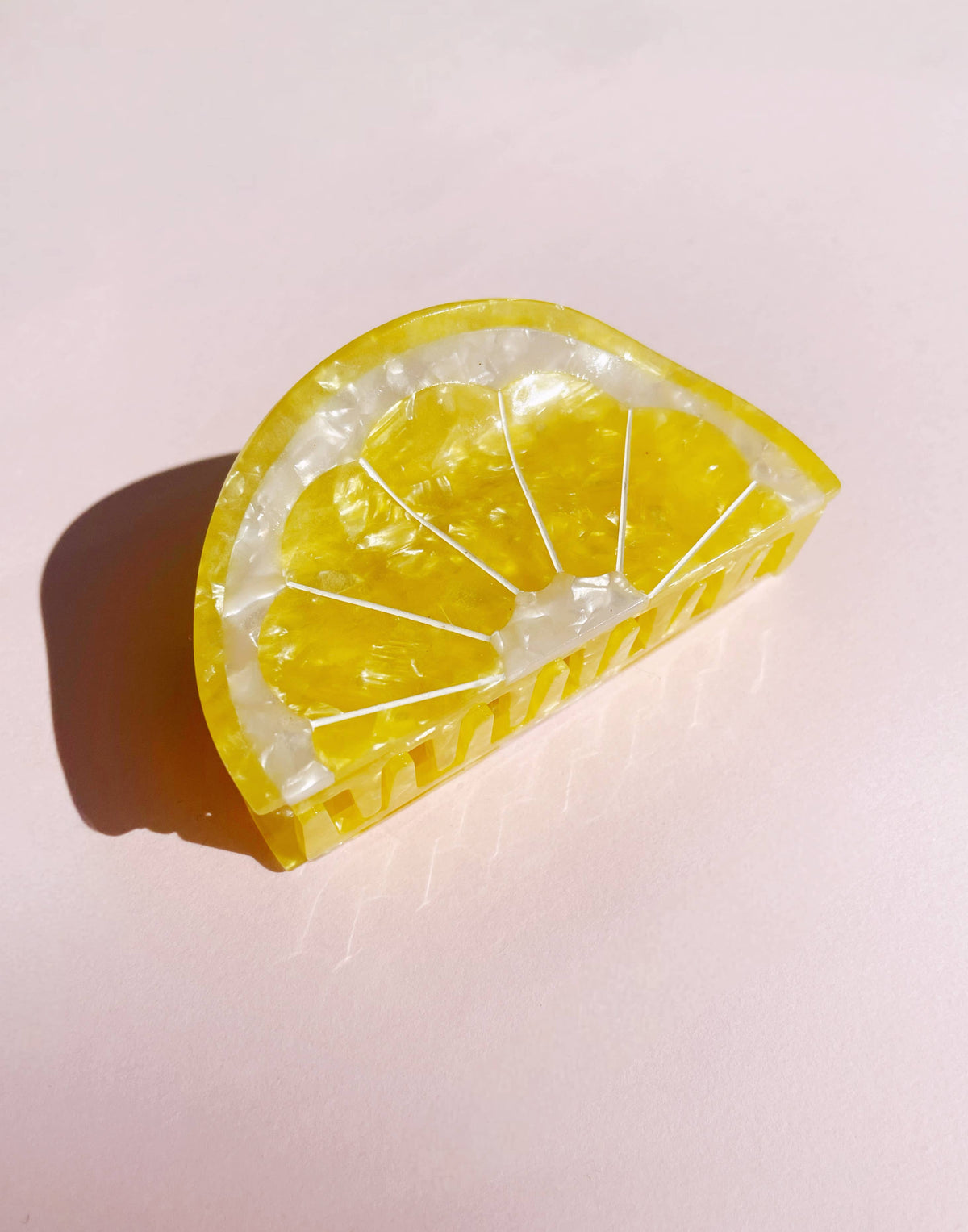 Sunshine Yellow Lemon Claw Clip // Cellulose Acetate 