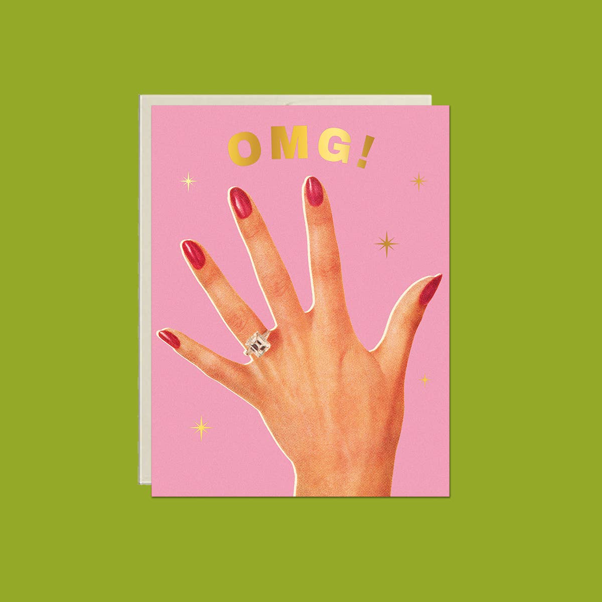 OMG! Engaged Ring – Foil Engagement ✿ Celebration Card