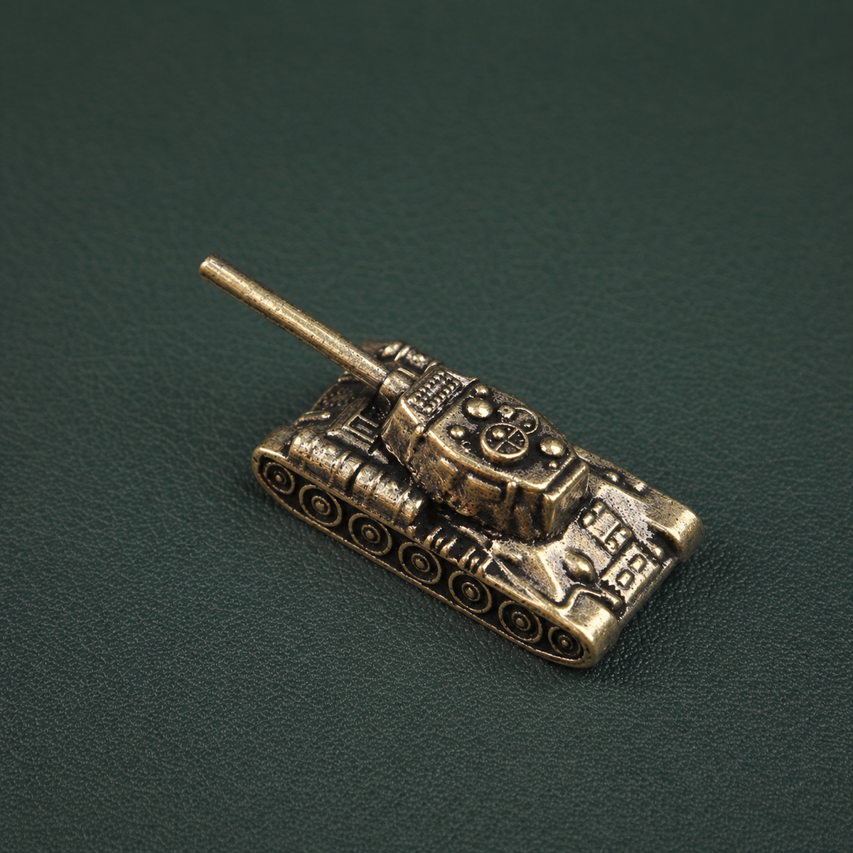 Antique Brass Military Tank Figurine Ornament: A1