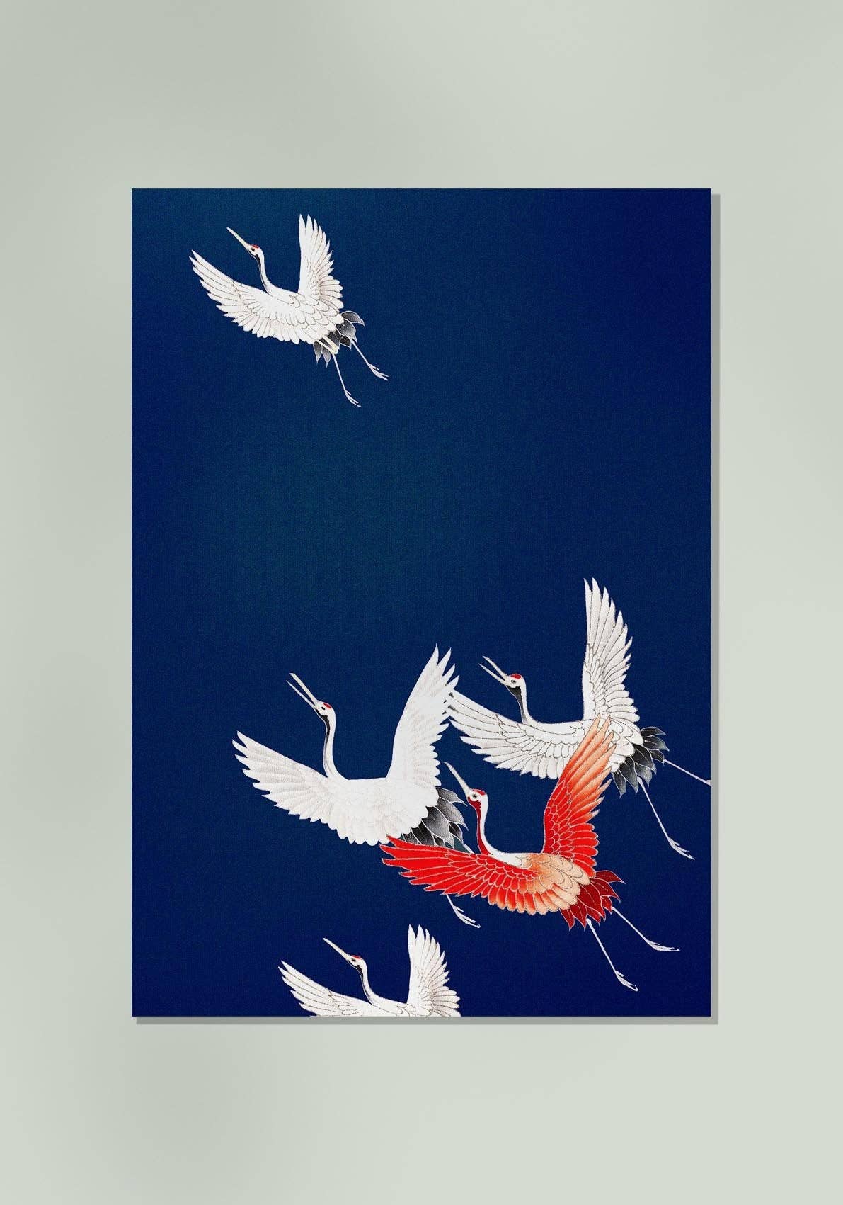 Cranes in Blue Japanese