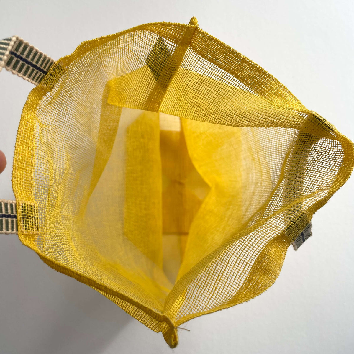 100% cotton gauze net eco produce bags with handle - large: Yellow