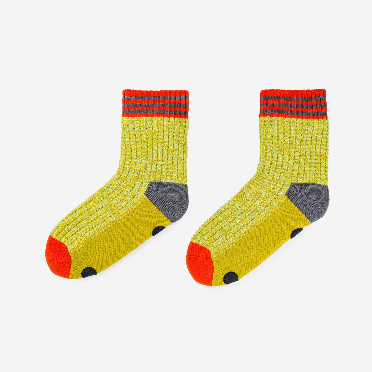 Varsity Knit House Socks: Golden Olive / L/XL - W 9.5-12.5<br>M 8-11