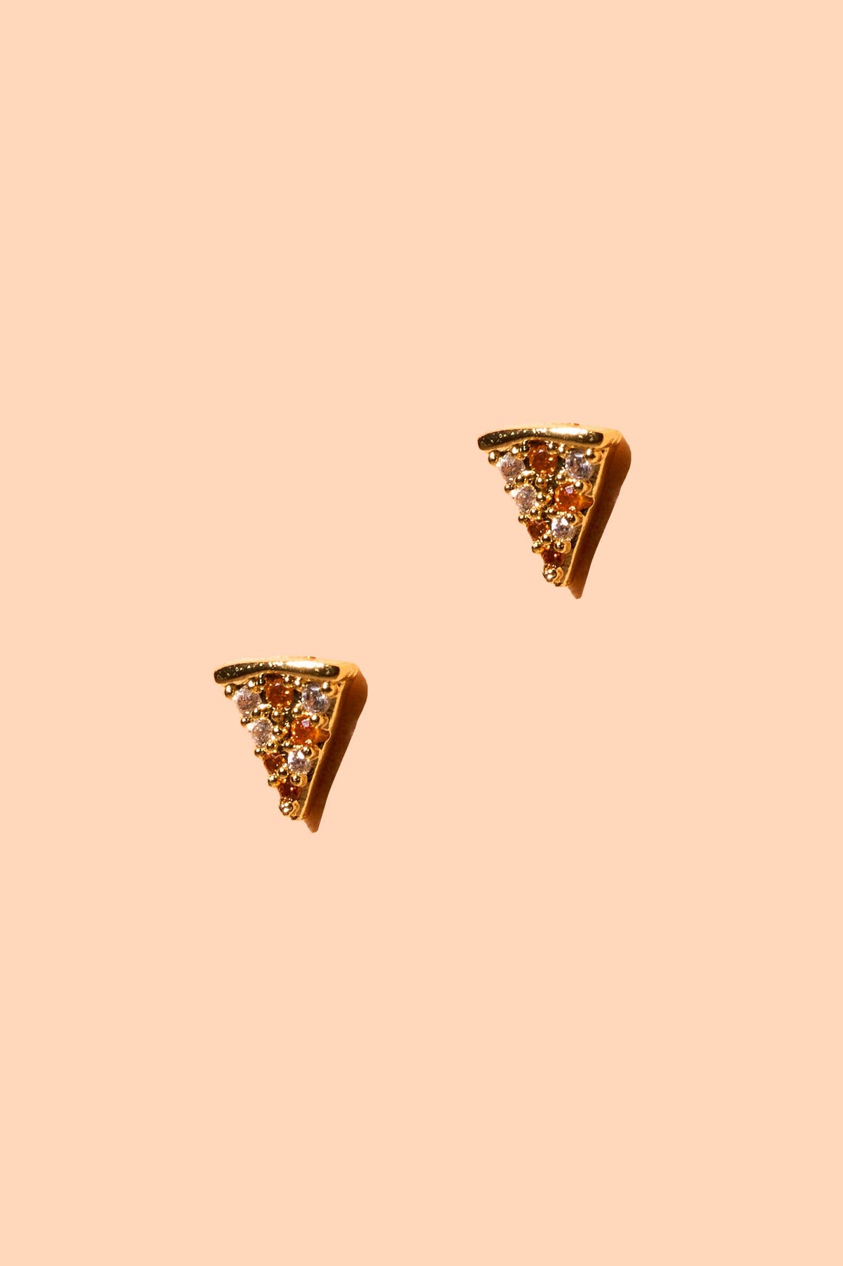 Shimmer Pizza Studs - 18K Gold Plated sold SINGLE