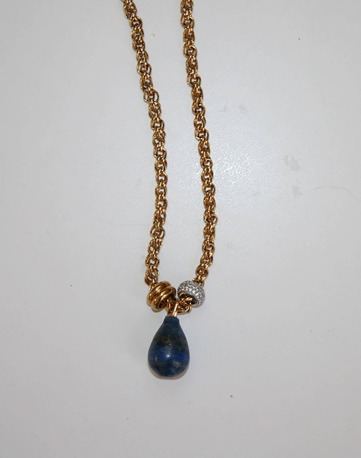 Lou Lapis Pendant Gold Chain Necklace