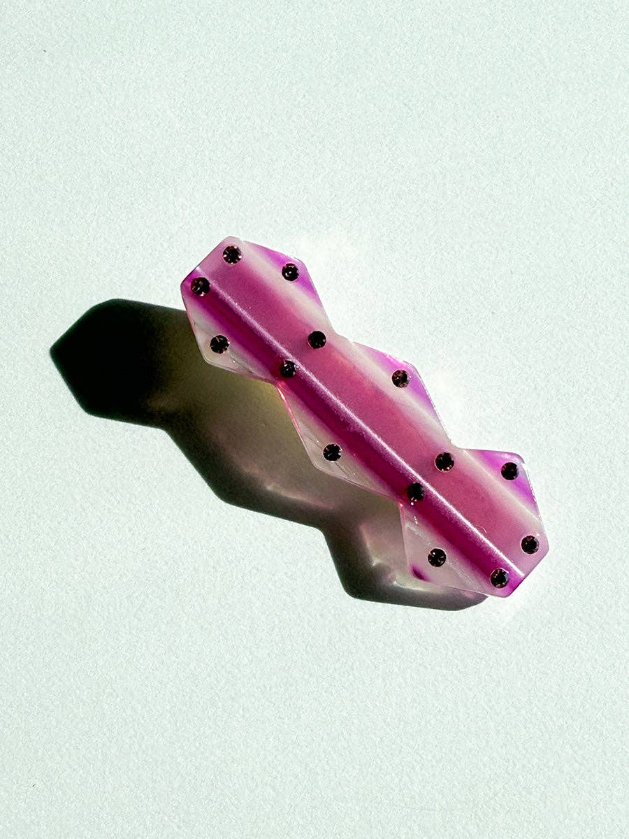 Vase hair-clip: Berry stripes