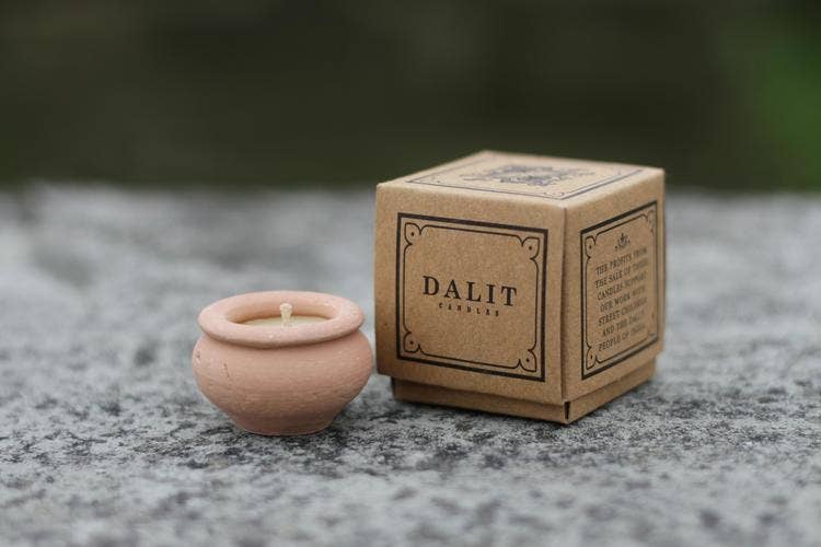 Handmade Terracotta Beeswax Clay Tea Light Candle | Rahul: Floral