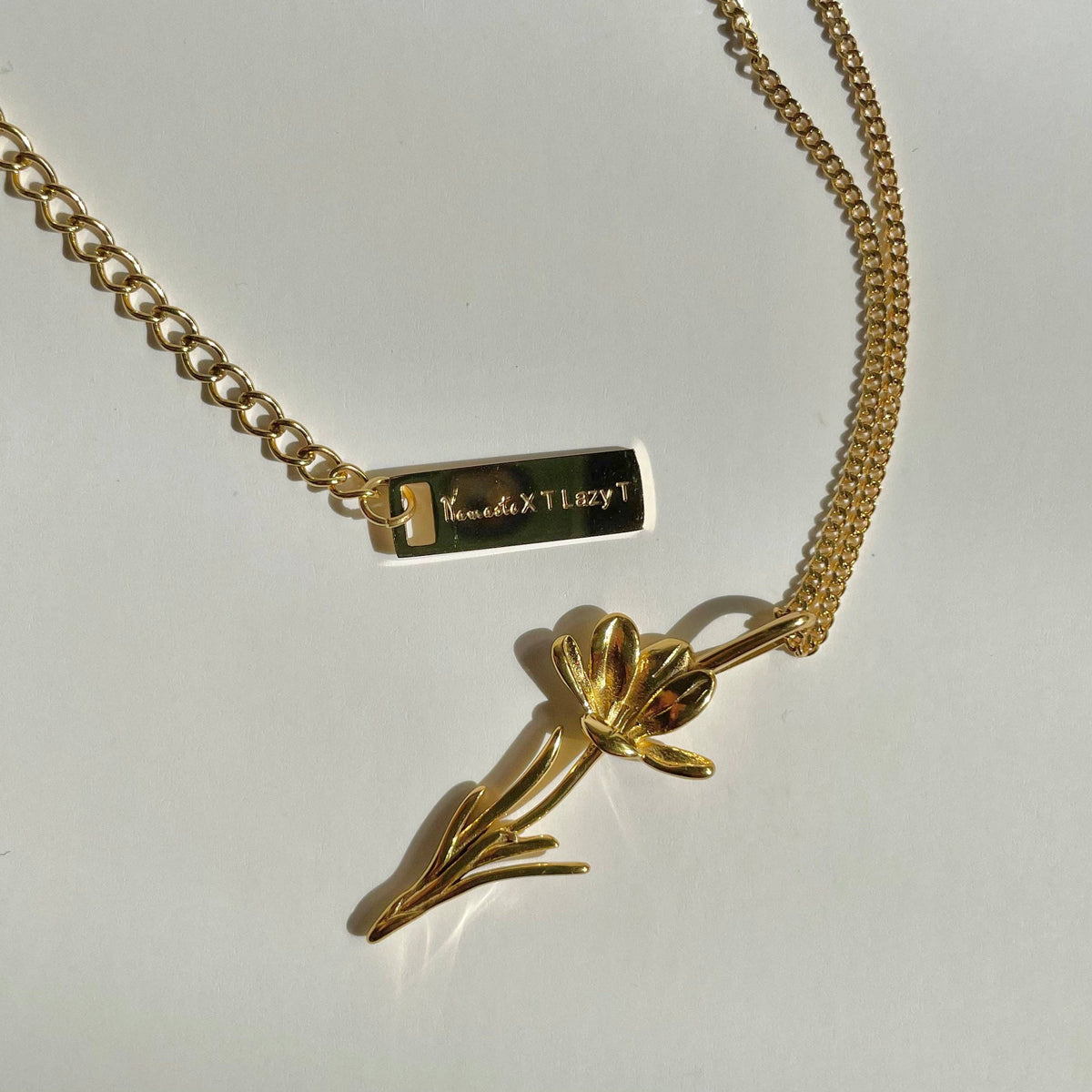 Crocus Flower Necklace- Gold