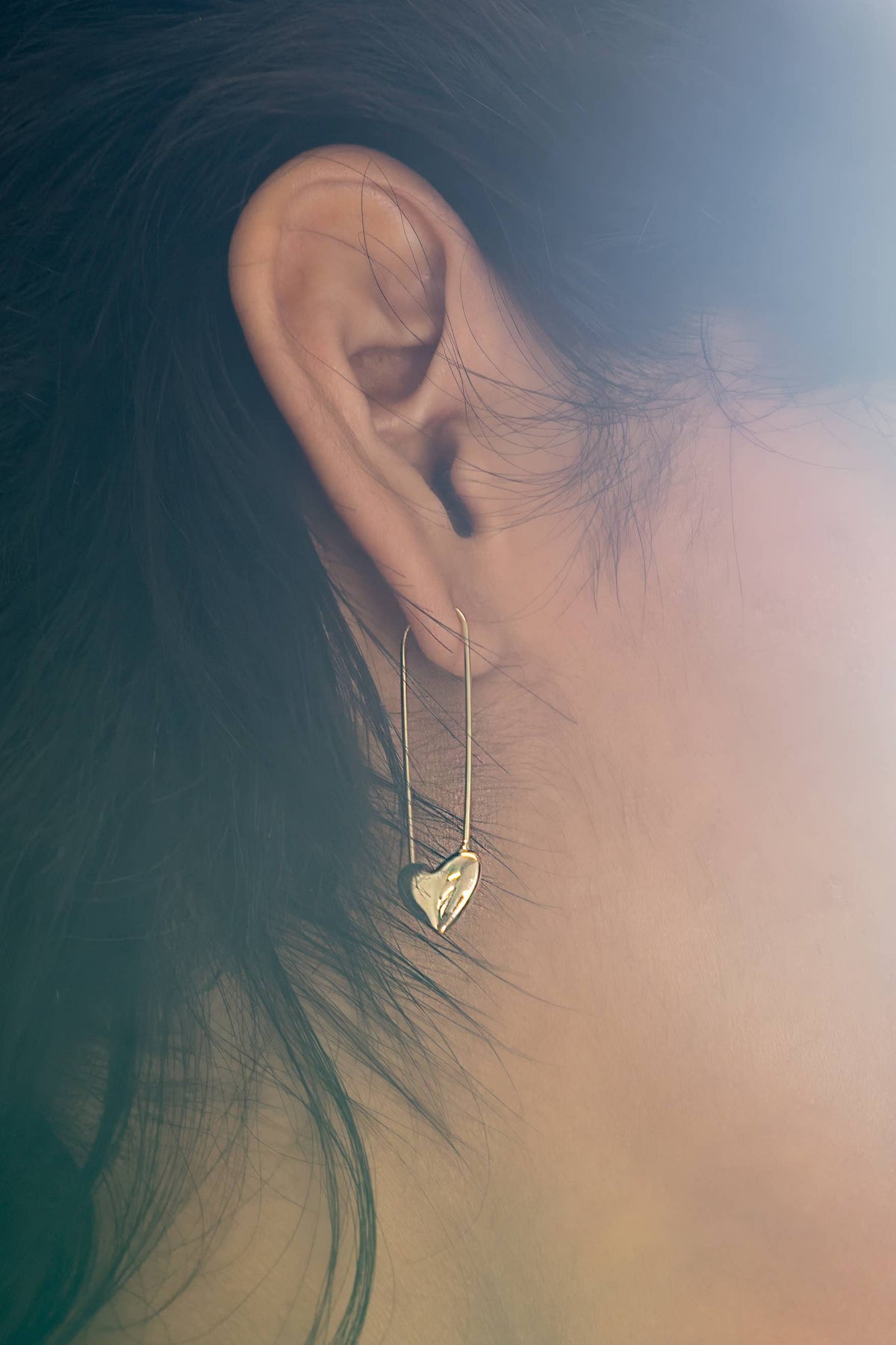 Lita Safety Pin Hoops - 18K Gold Plated- sold SINGLE