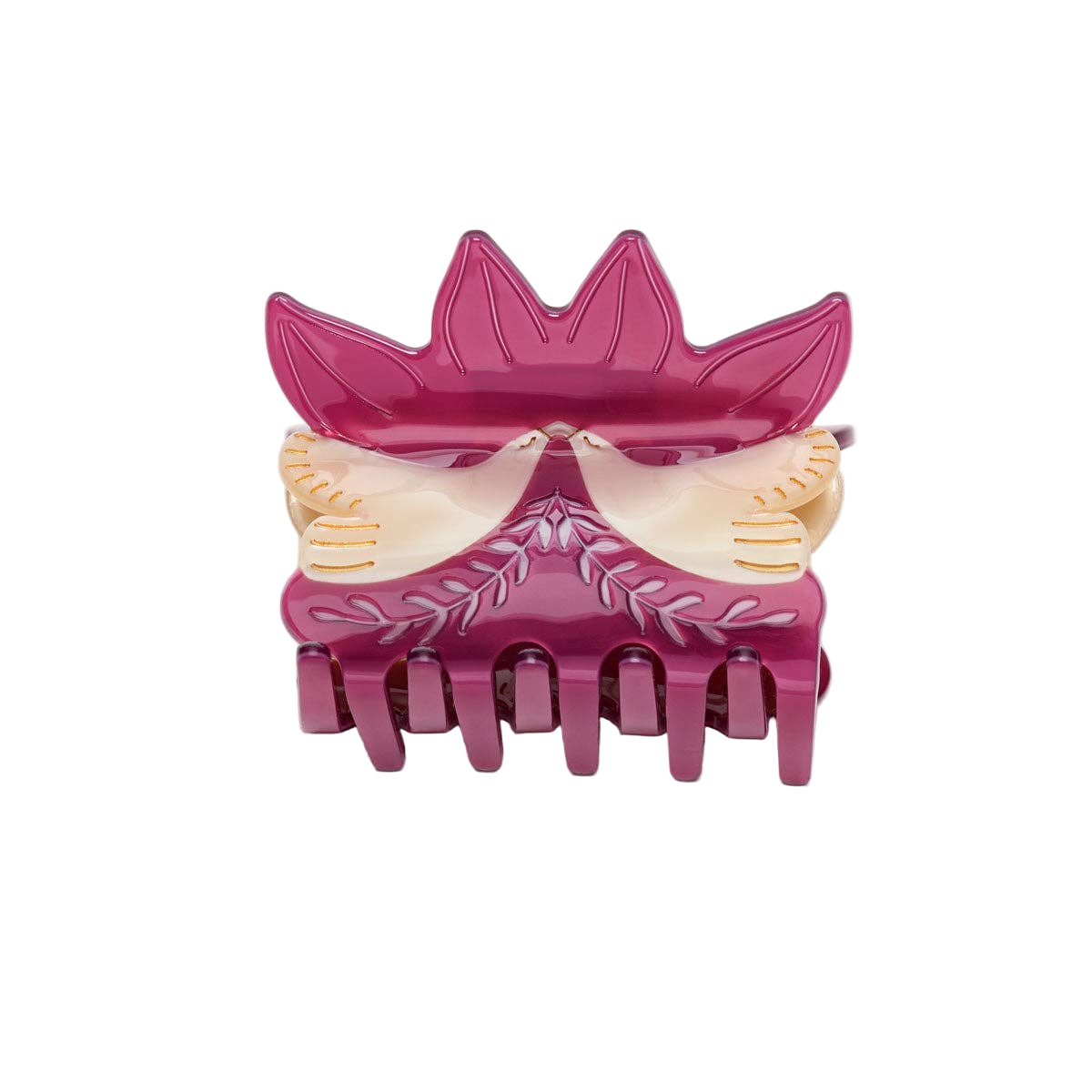 Eternal Flame Engraved Doves Women's Acetate Hair Claw Clip