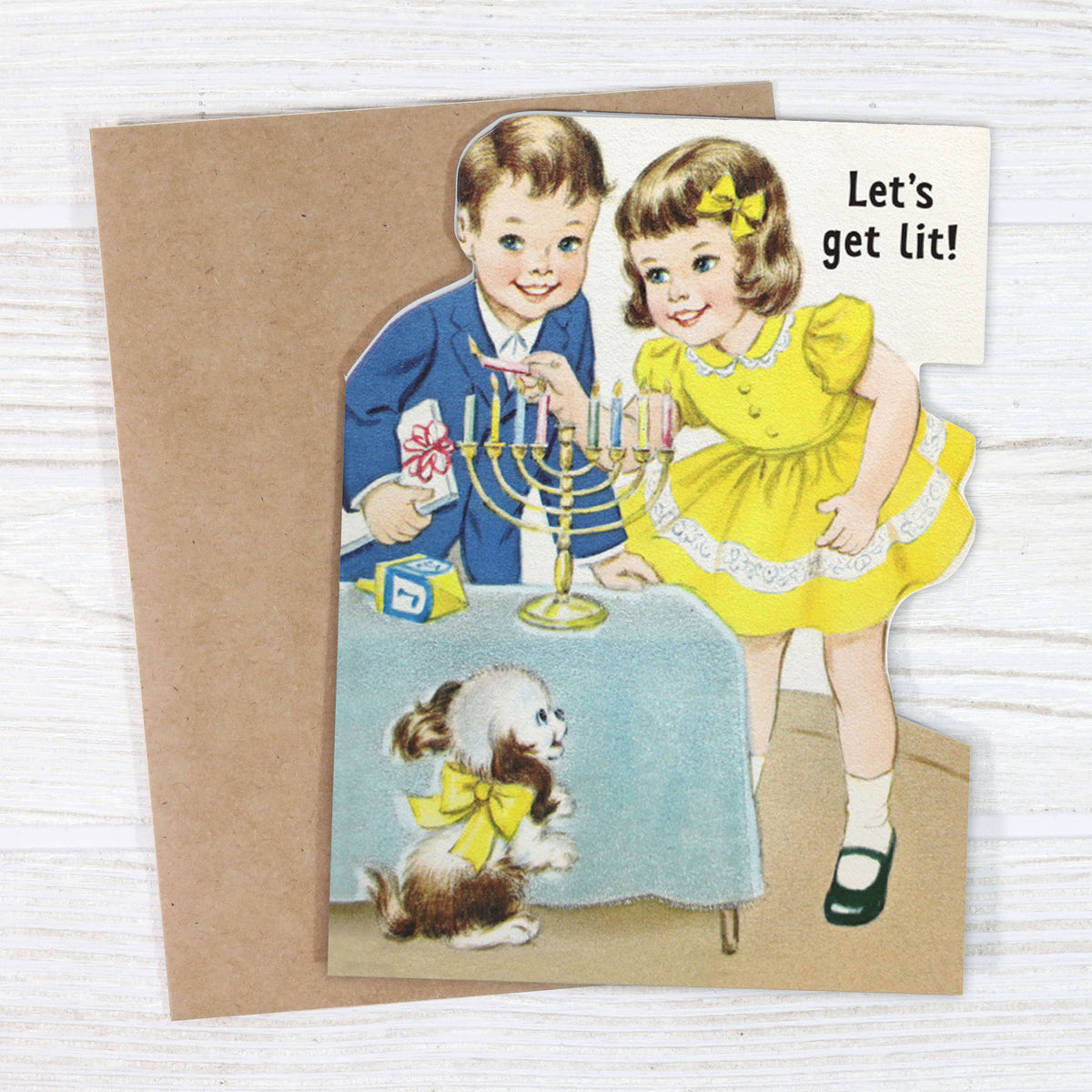 Let&#39;s Get Lit - Funny Hanukkah Greeting Card