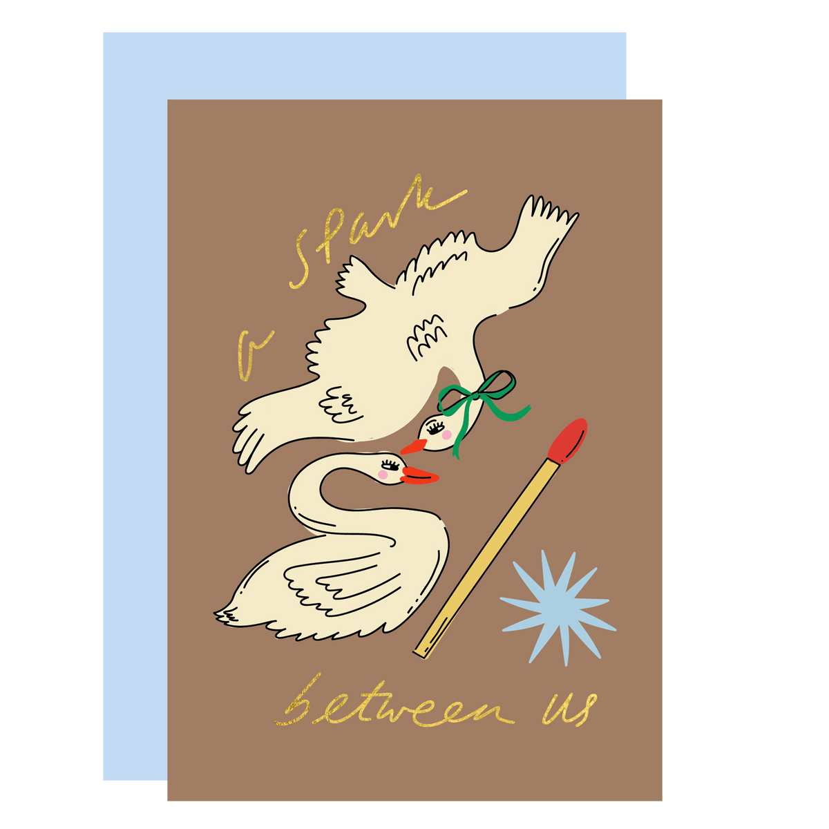 Spark between us anniversary card