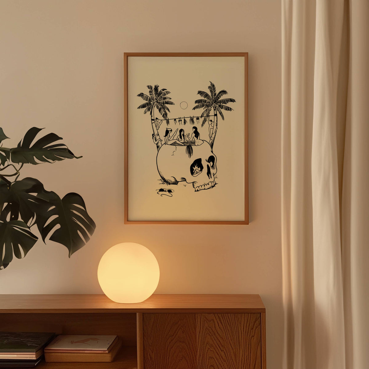 &quot;The Freaky Tiki&quot; Vintage Tiki Inspired Minimal Art Print: 8x10