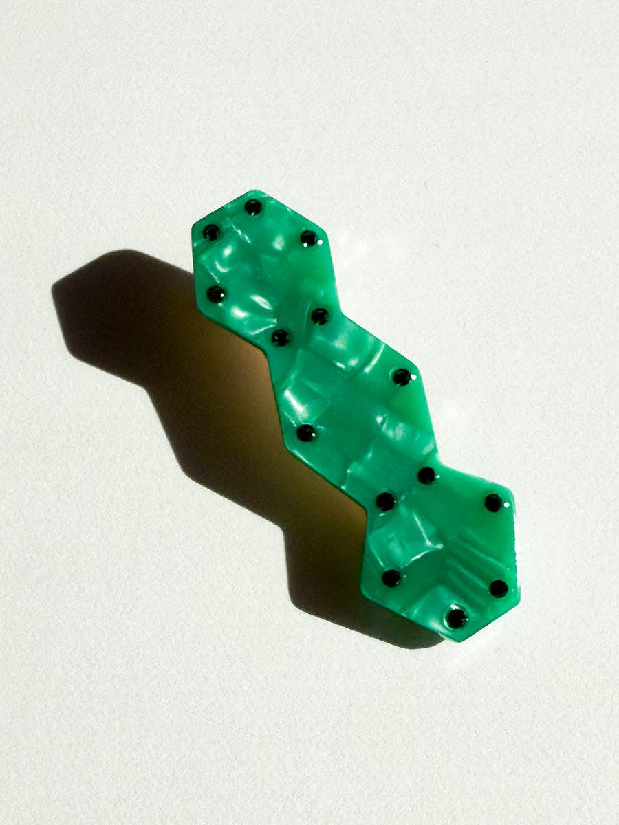 Vase hair-clip: B&amp;w terrazzo