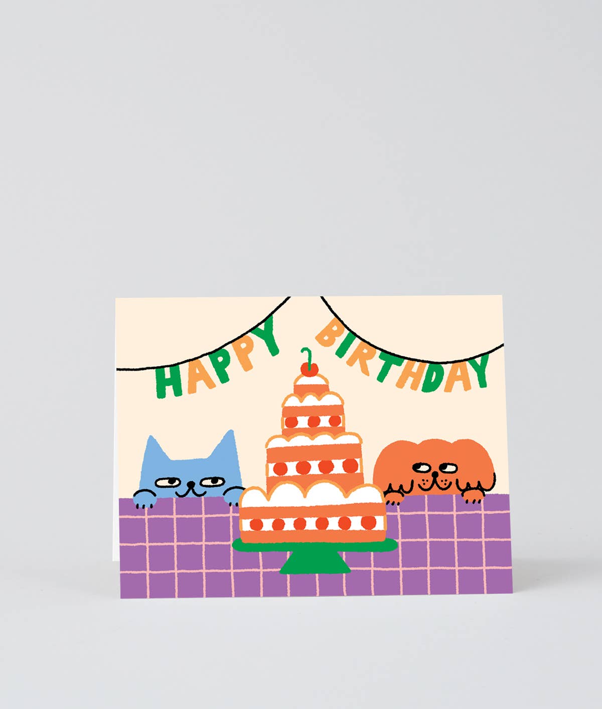 Happy Birthday Cat & Dog Kids Greeting Card
