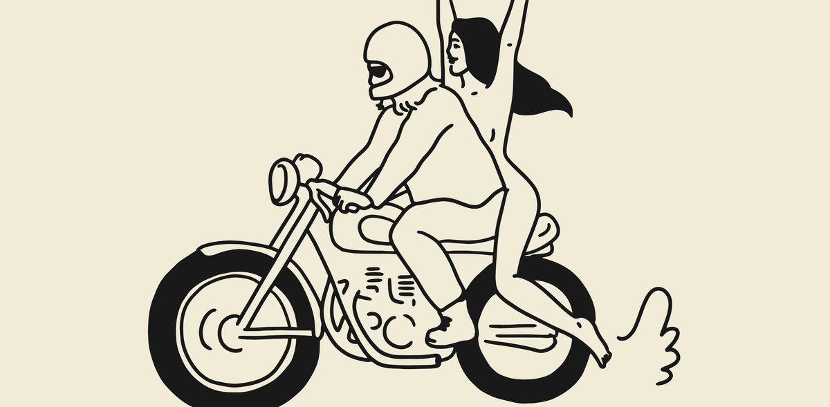 "Beer Run" Minimal Motorcycle Wall Art Retro Home Decor: Medium