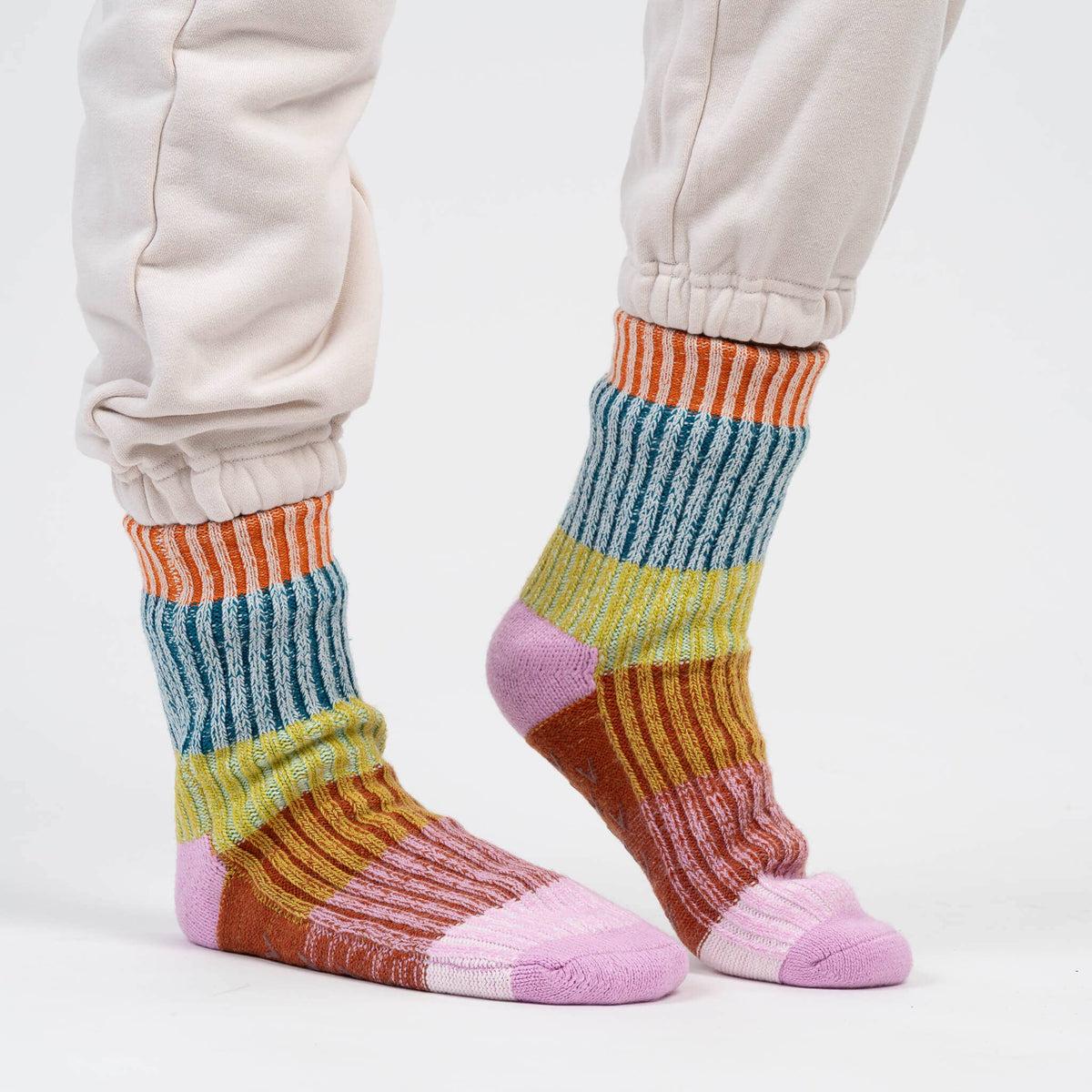 Mosaic House Socks: Rust Lilac / L/XL - W 9.5-12.5<br>M 8-11
