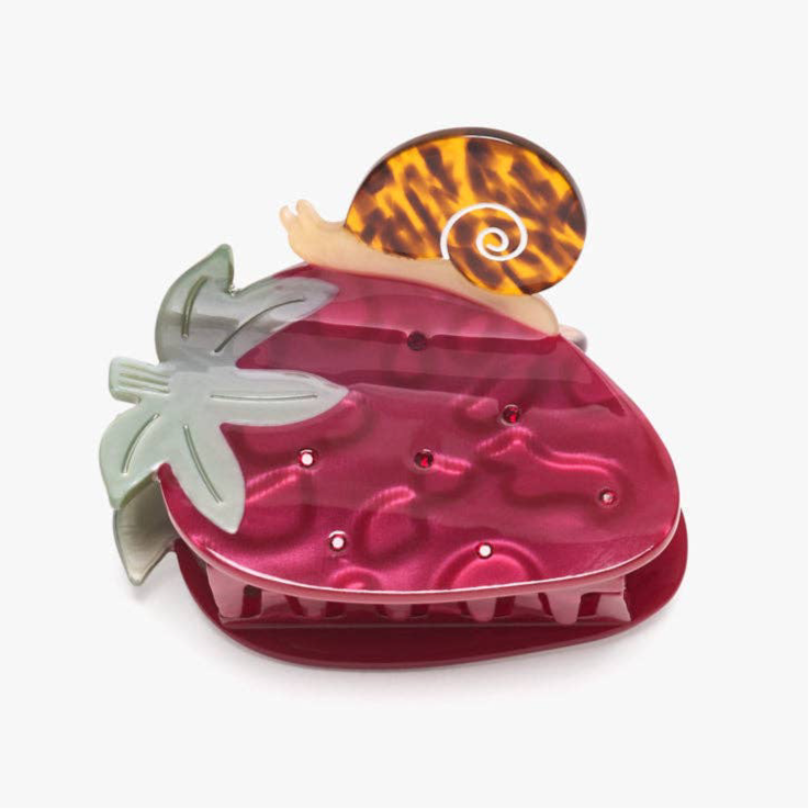 Strawberry Garden Snail Fruit Acetate Hair Claw Clip
