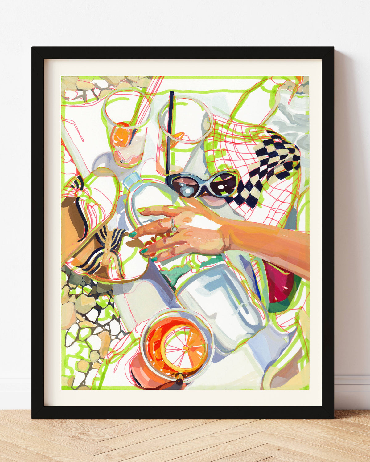 "Beach Day in Omis" signed archival giclee still life: 8x10"