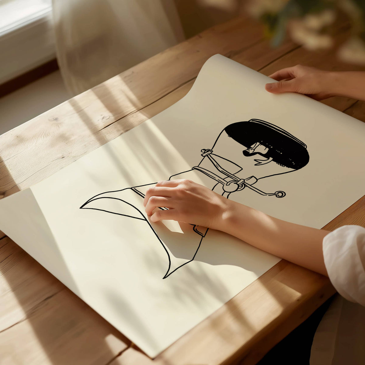 Pour Over Coffee &amp; Mermaid Minimal Art Print: 8x10