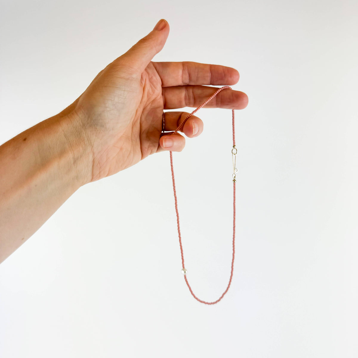 The Khadi Necklace - Pink Terra Cotta: 15&quot; / Gold Filled
