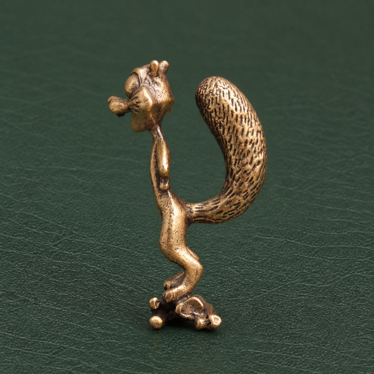 Solid Brass Standing Squirrel Figurine Ornament: A1