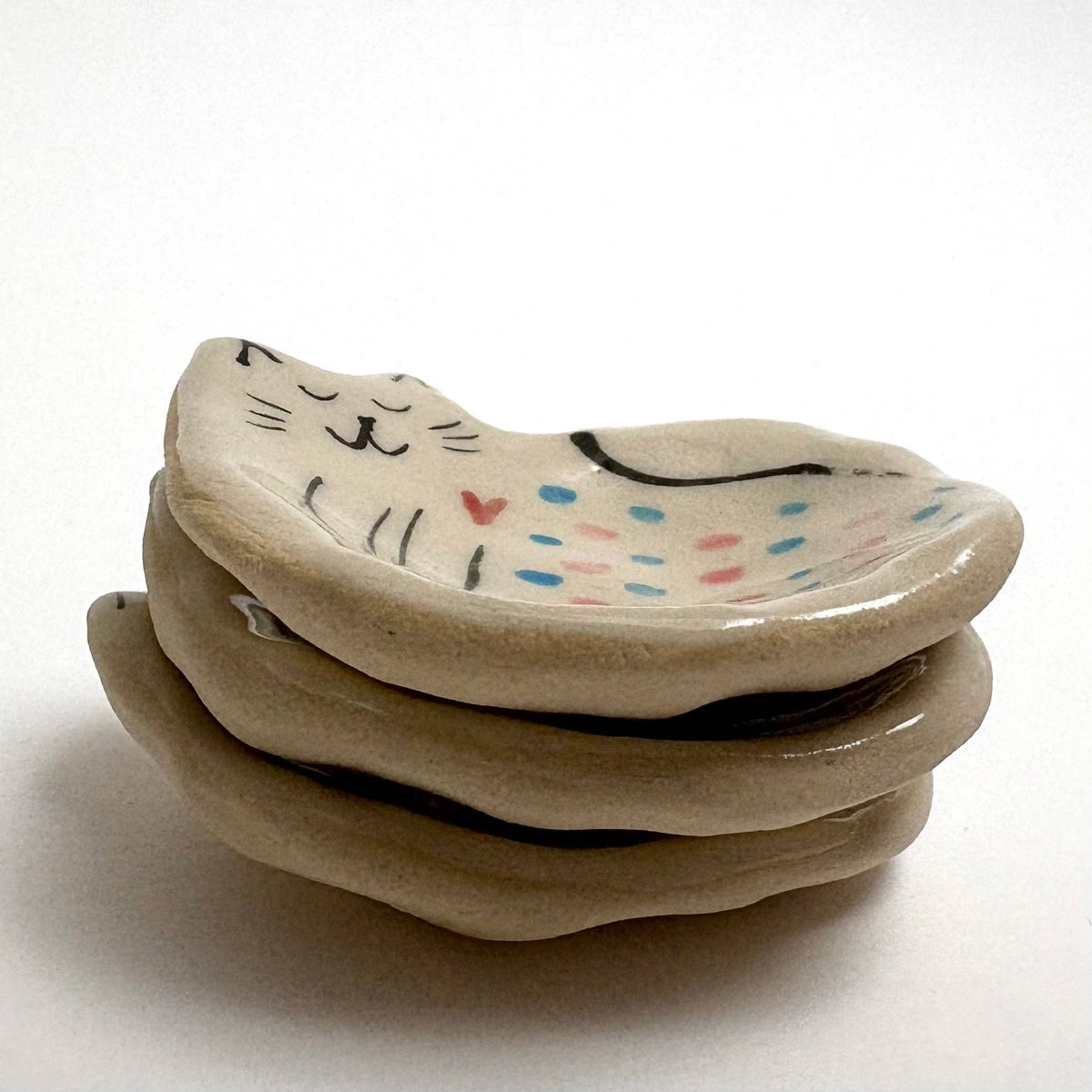 Tiny Handcrafted Ceramic Dish – Creamy Glazed Mini Catchall (2” x 1.25”)