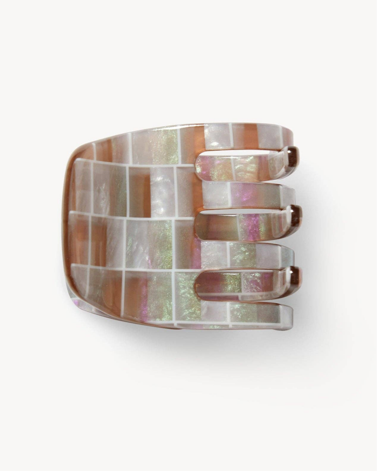 Mini Claw in Brown Shell Checker