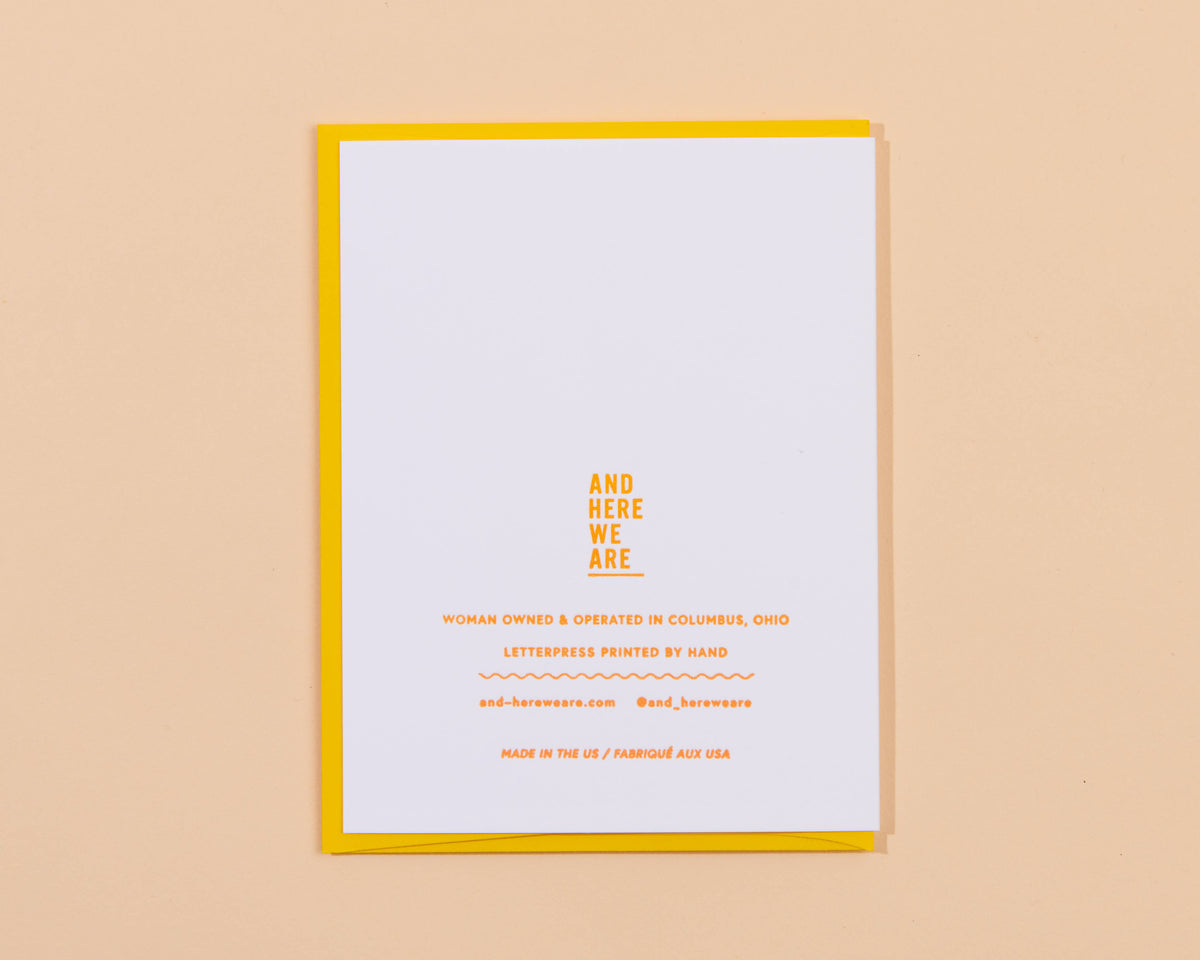 HBD BFF Birthday Letterpress Greeting Card