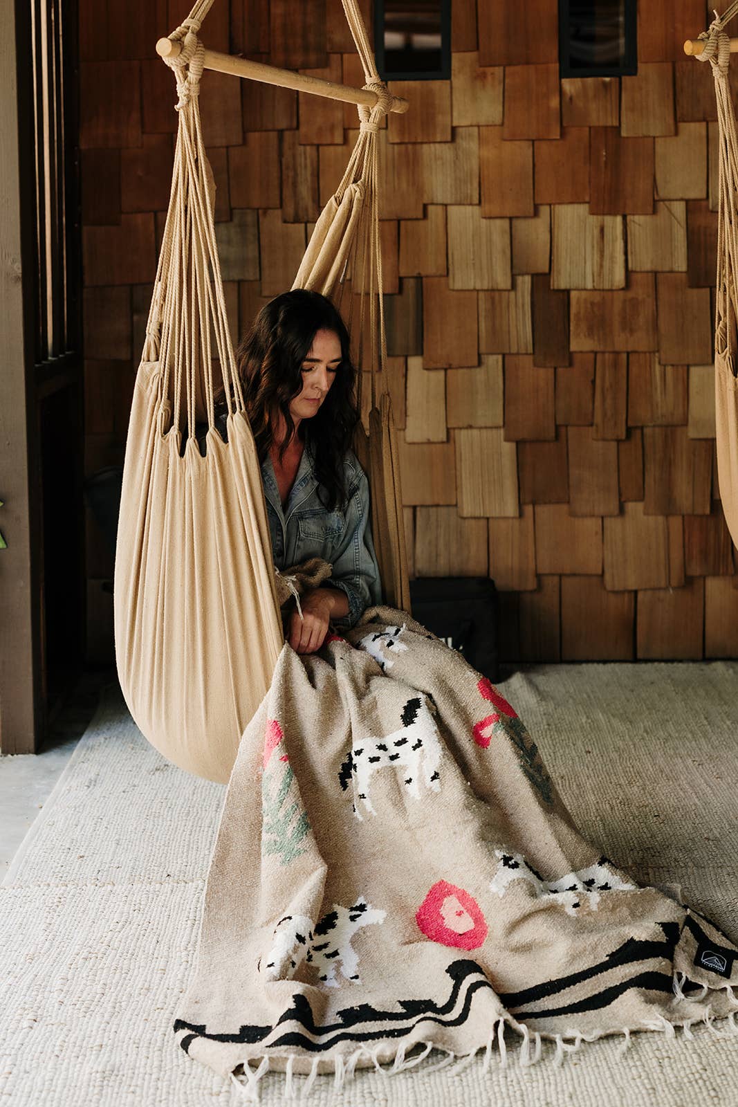 Poppies 'n Ponies (Dusky Pink Rose) // Handwoven Blanket