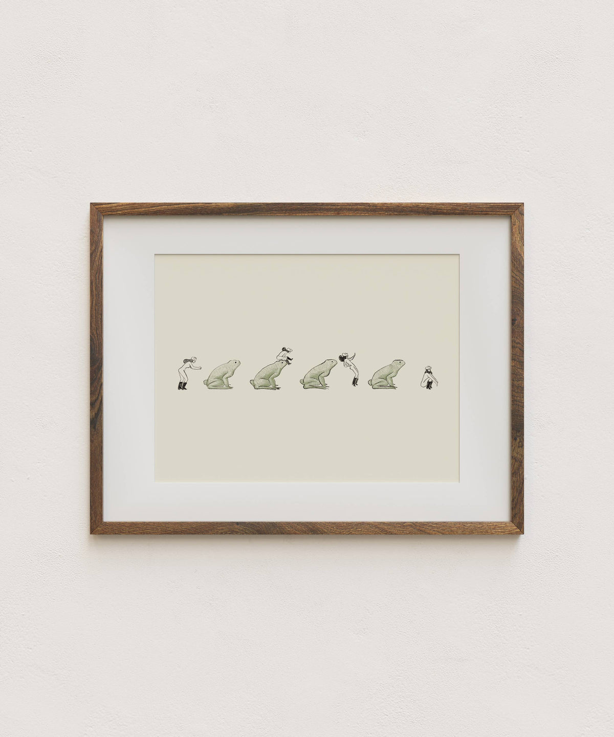 Leap Frog – Vintage Cowgirl & Nature Giclée Art Print: Medium