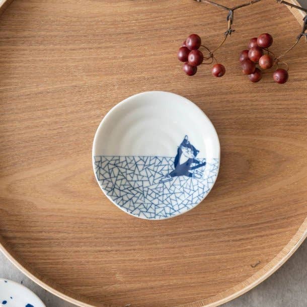 SHICHI SOMENEKO Plate 10cm: Hyouretumonn