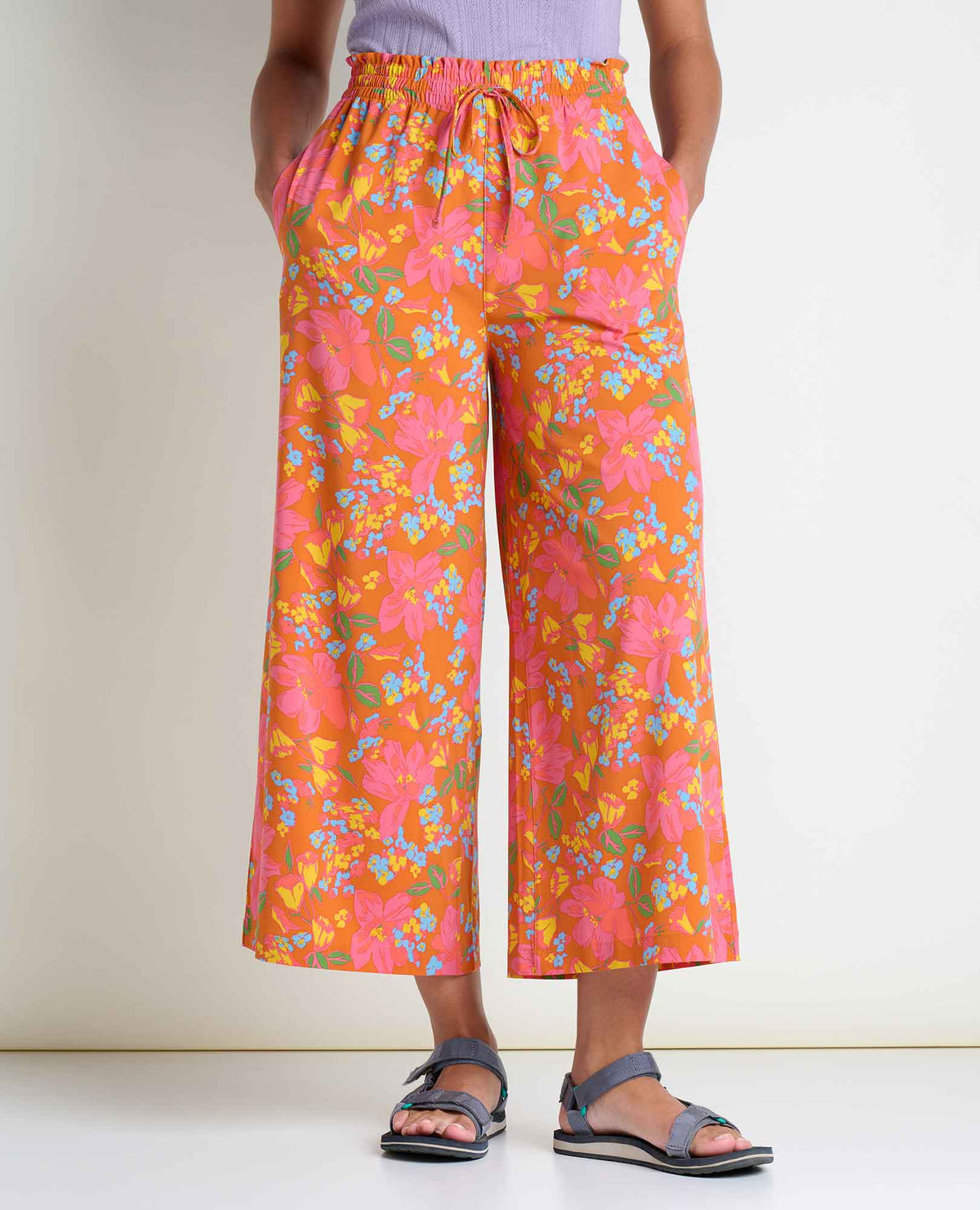 Sunkissed Wide Leg Pant (Perisimmon Tulip Print)