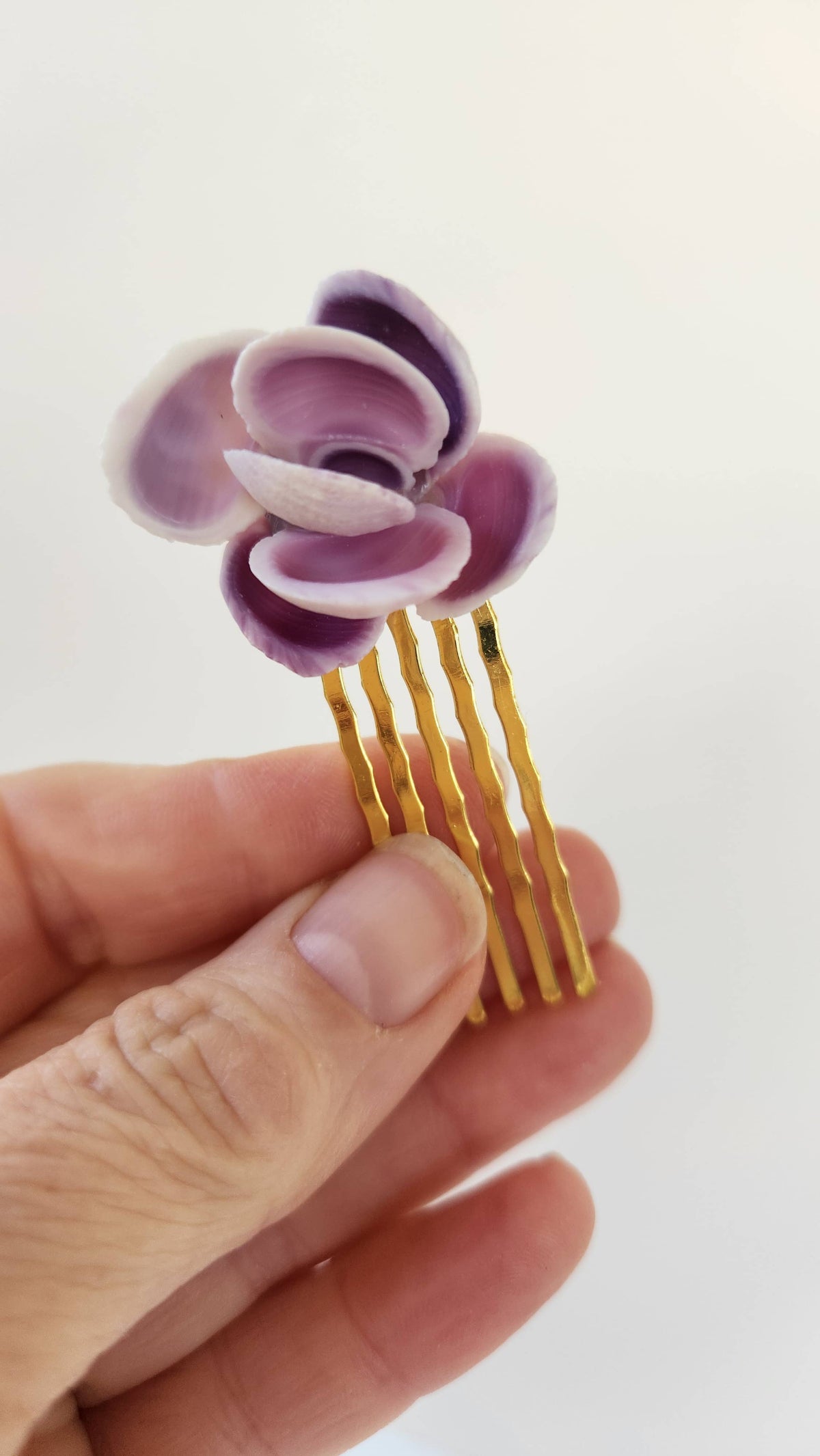Mermaid Seashell Hair Comb, Purple